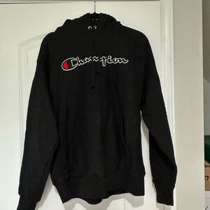 Champion Black Pullover Sweater with Logo